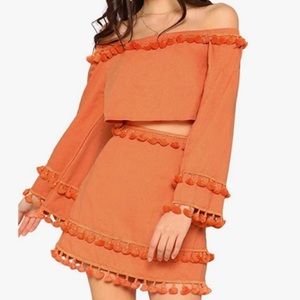 Native Daughters Two Piece Tassel Skirt Set